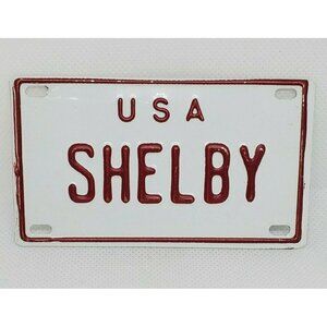 U.S.A Shelby Personalized White Red Collectible Mini License Bicycle Bike Plate